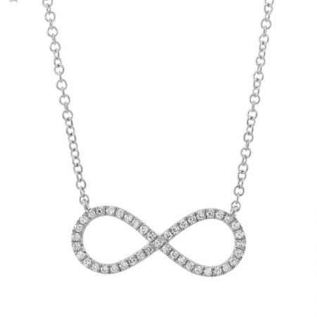 14k gold diamond infinity necklace