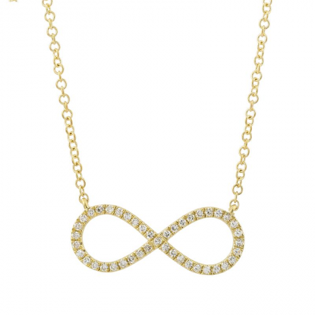 14k gold diamond infinity necklace