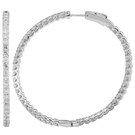 14k gold stunning diamond hoop earrings