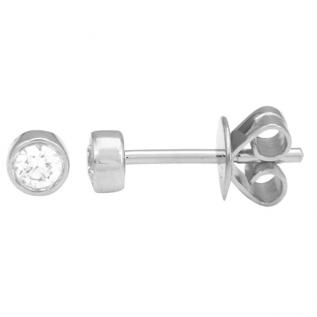 14k gold diamond bezel studs .18ct