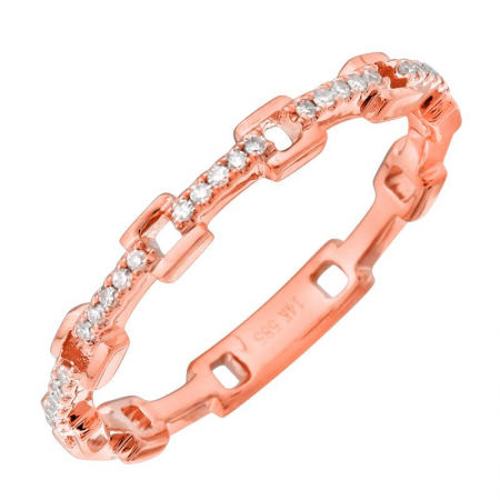 14k gold and diamond chain link band