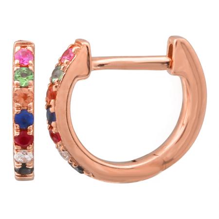 14k gold rainbow huggies - 9MM