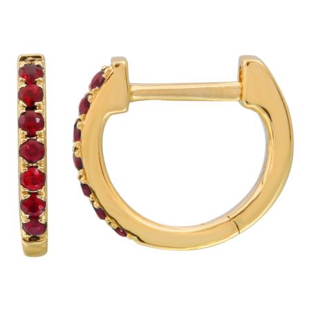 14k gold baby ruby huggies