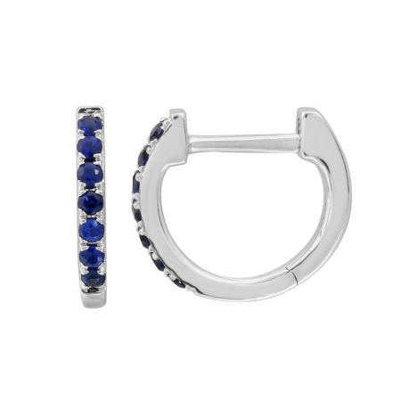 14k gold baby sapphire huggies - 9MM