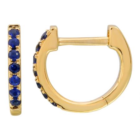 14k gold baby sapphire huggies - 9MM