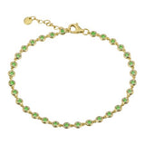 14k yellow gold emerald bezel bracelet