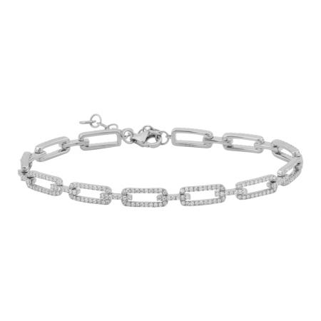 14k gold diamond link chain bracelet