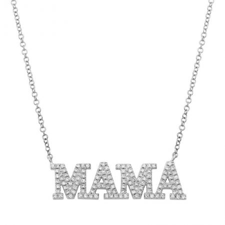14k gold diamond MAMA necklace