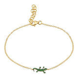 14k gold tsavorite lizard bracelet