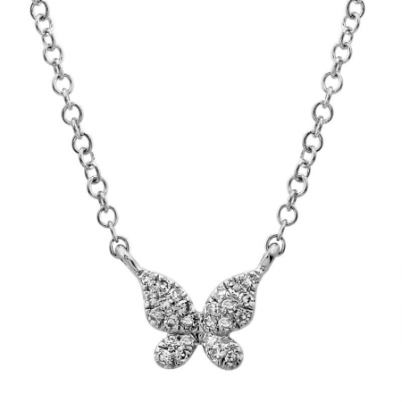 14k gold diamond butterfly necklace
