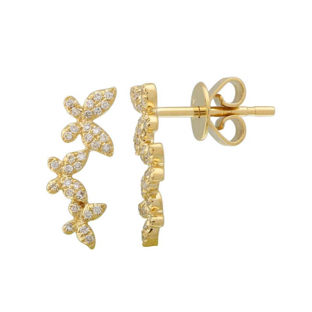 14k gold diamond butterfly crawlers