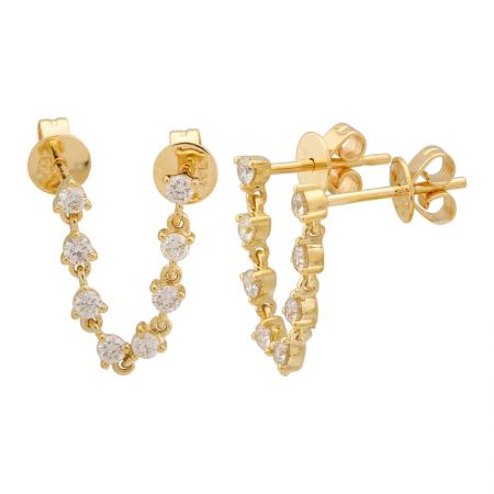 14k yellow gold double stud earrings