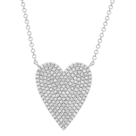 14k gold diamond heart necklace