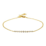 14k gold diamond bezel bar bracelet