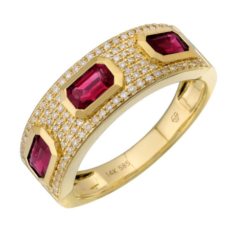 14k gold diamond ruby band