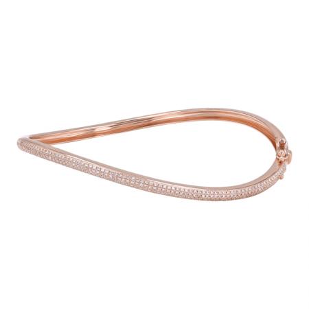 14k gold diamond wave bangle