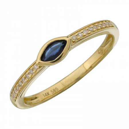 14k yellow gold diamond sapphire marquis ring