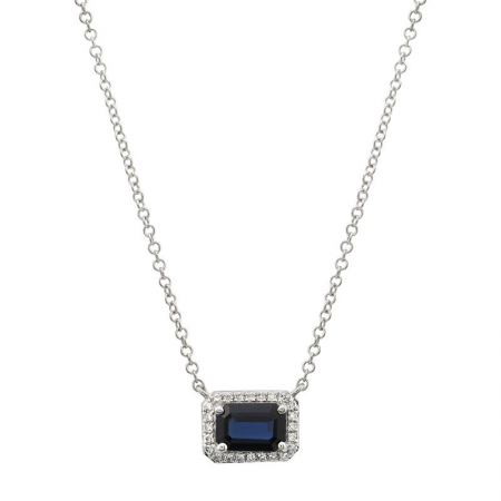 14k gold diamond sapphire necklace