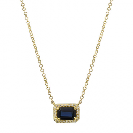 14k gold diamond sapphire necklace