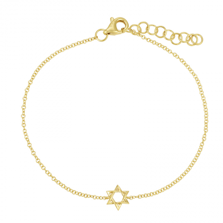 14k yellow gold Jewish Star Bracelet