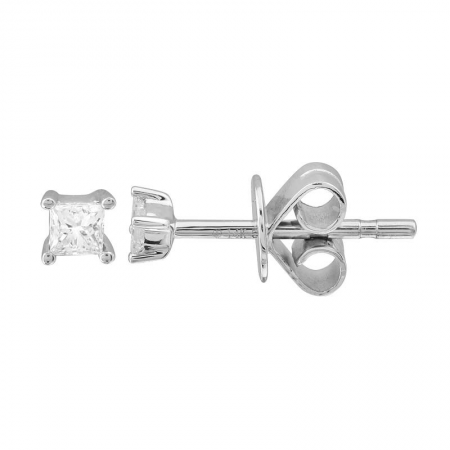 14k white gold bitty diamond studs