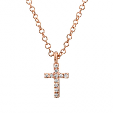 14k gold diamond cross necklace