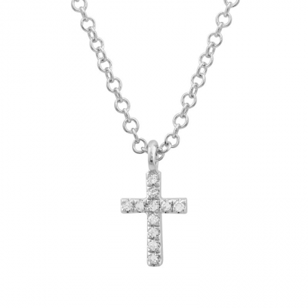 14k gold diamond cross necklace