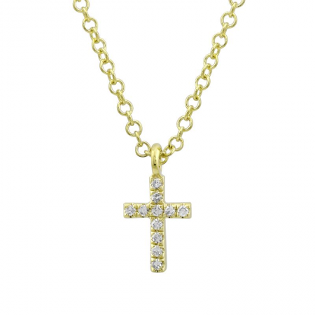 14k gold diamond cross necklace
