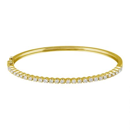 14k gold diamond bezel bangle