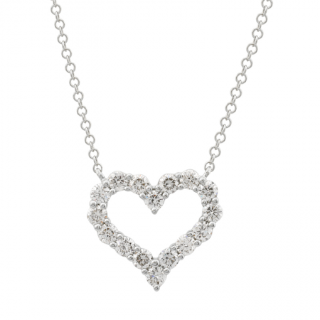 14k gold diamond heart necklace