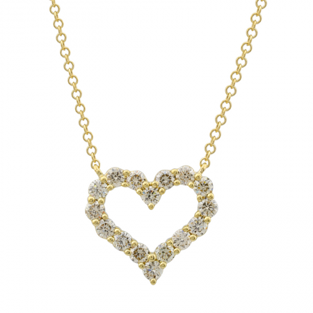 14k gold diamond heart necklace
