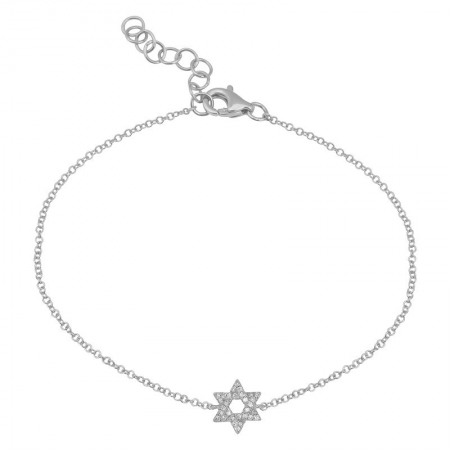 14k gold diamond Jewish Star Bracelet