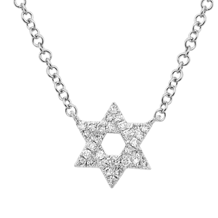 14k gold diamond Jewish Star Necklace