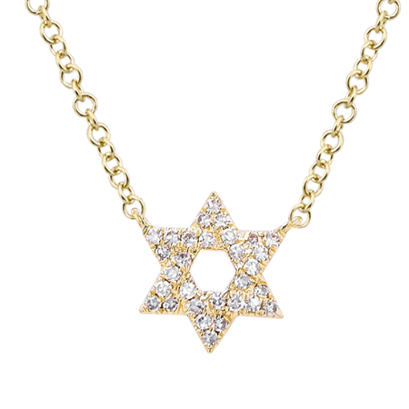 14k gold diamond Jewish Star Necklace