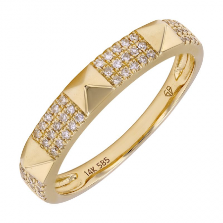 14k gold and diamond pyramid band