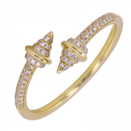 14k yellow gold diamond pointed cone ring