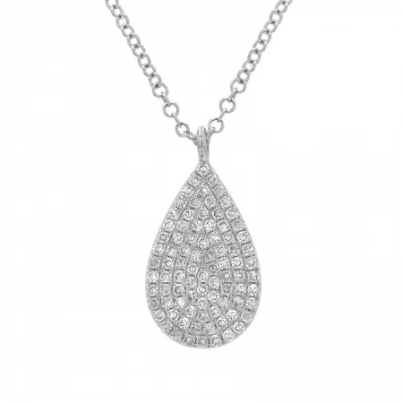 14k gold diamond pear necklace