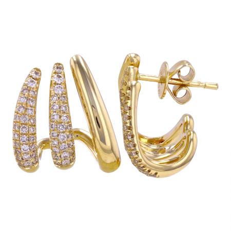 14k gold diamond cage earrings