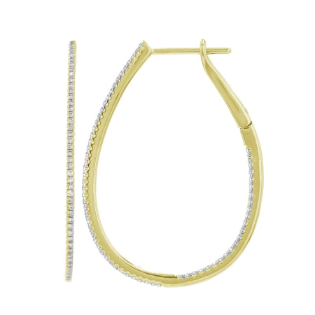 14k gold Medium diamond horseshoe hoops