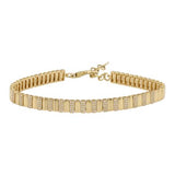 14k yellow gold fluted pattern diamond bracelet