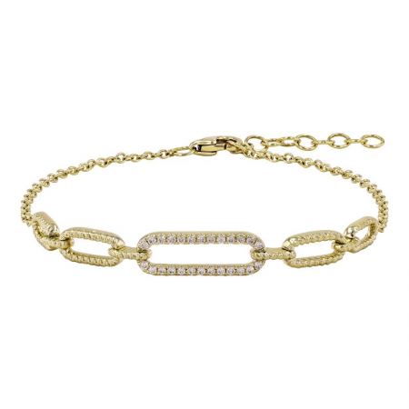 14k gold diamond link chain bracelet