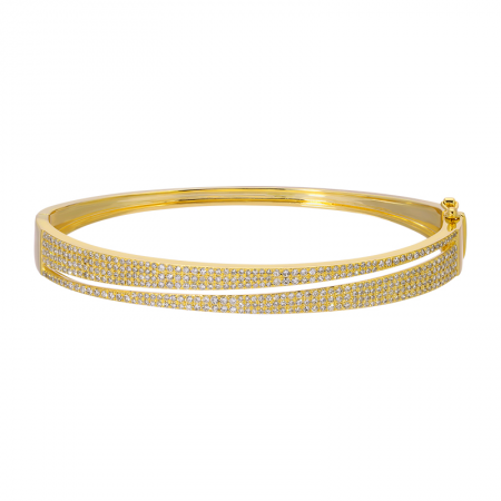 14k gold diamond triangle wrap bangle
