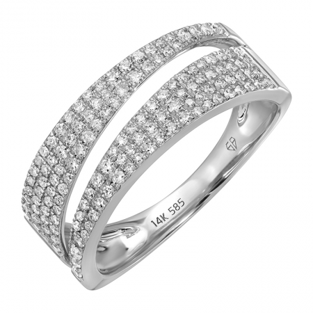 14k gold triangle wrap diamond ring