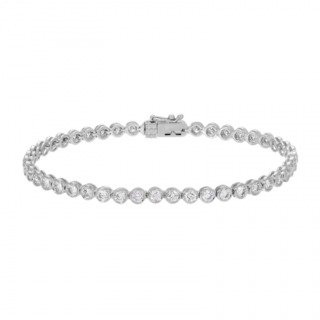 14k gold diamond bezel tennis bracelet