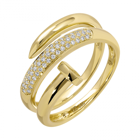 14k gold blue topaz dot ring