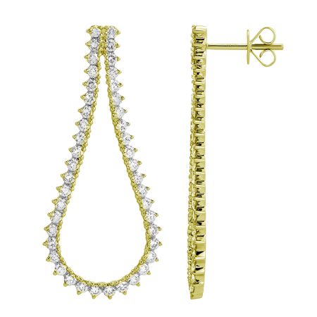 14k gold diamond chandelier earrings