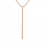 14k gold diamond single row vertical bar necklace