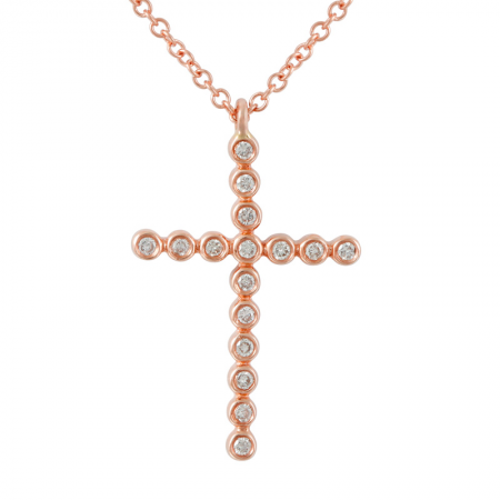 14k gold diamond cross necklace