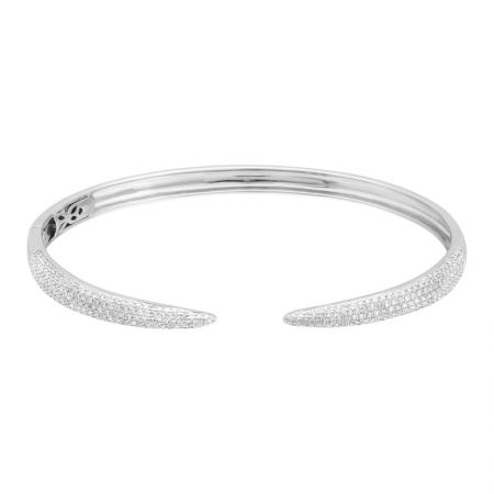 14k gold diamond claw bangle