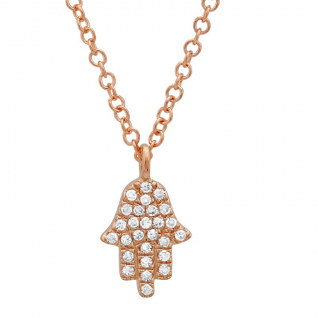 14k gold diamond hamsa necklace